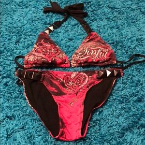 Sinful from Buckle Bathing Suit Hot Pink and Black
